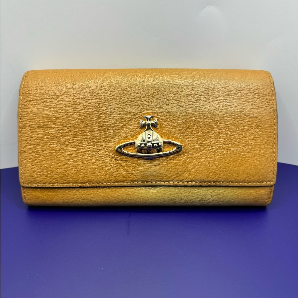 Vivienne Westwood Vintage Long Wallet - Curry/Mocha/Gold